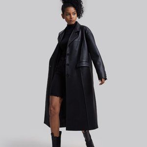 NWT | Dept. Anonym Faux Leather Coat with Pinched Pleats
